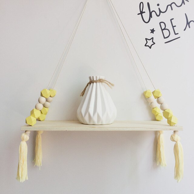 Wooden Hanging Nursery Shelf