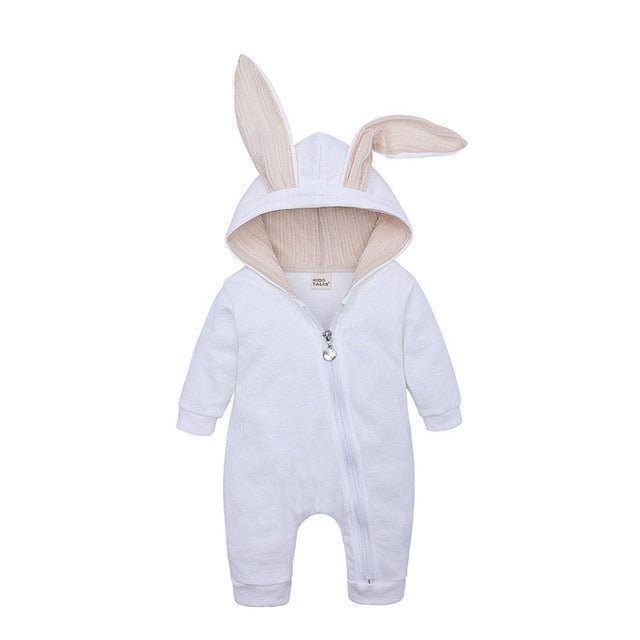 Baby-onesie met capuchon en konijn