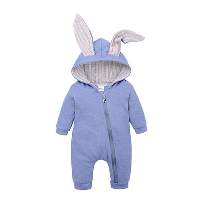 Baby-onesie met capuchon en konijn