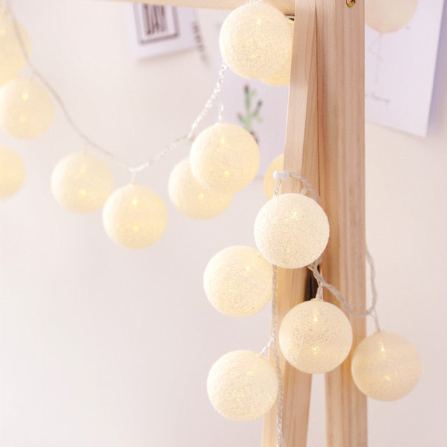 LED Cotton Ball Garland Lights Little Jax
