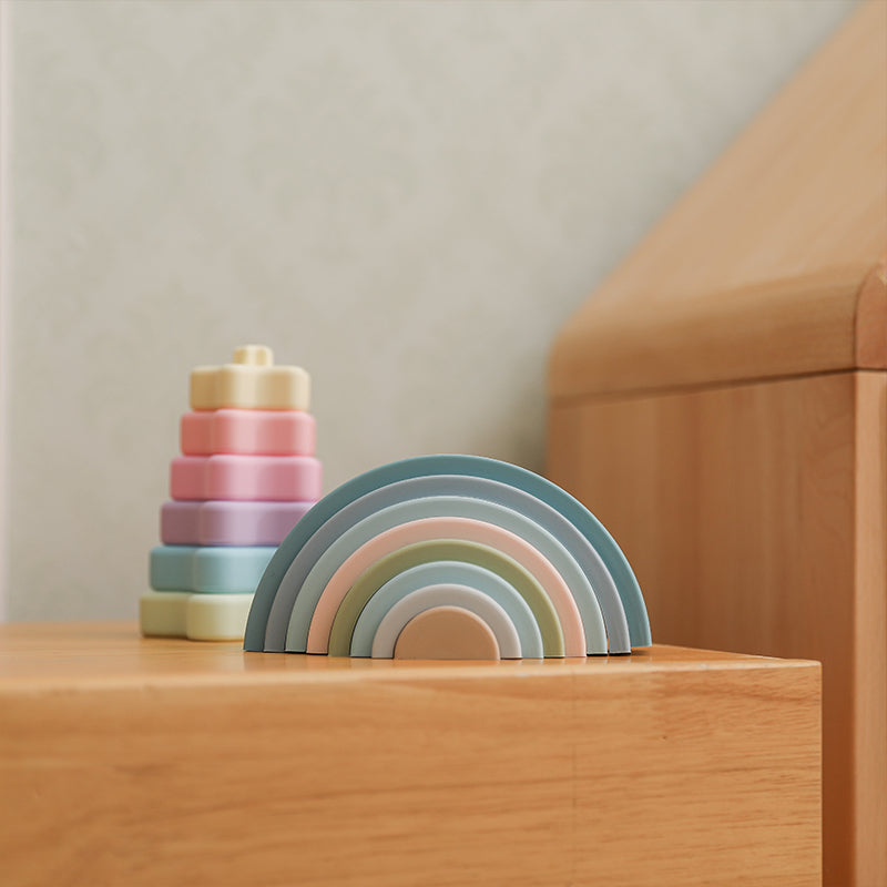 Children's Silicone Montessori Rainbow Stacking Educational Toy