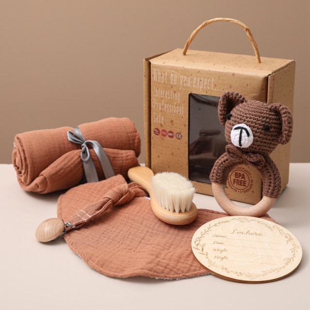 Babygeschenkmand met dierenthema