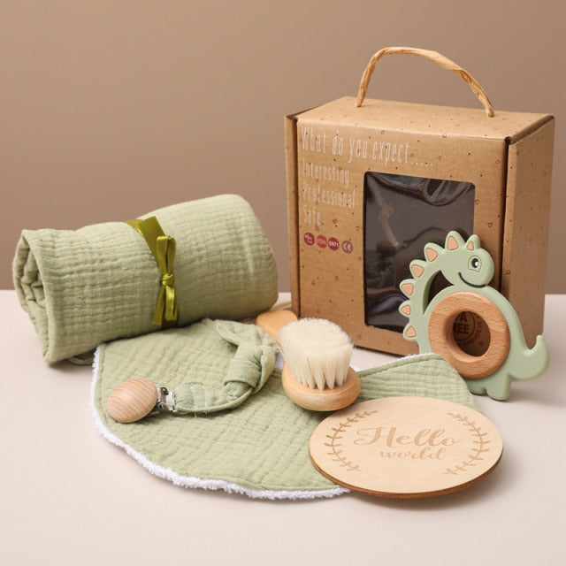 Babygeschenkmand met dierenthema