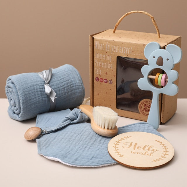 Babygeschenkmand met dierenthema